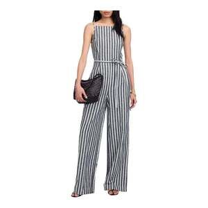 Madewell Linen-Cotton Striped Wide-Leg Jumpsuit, Size 2